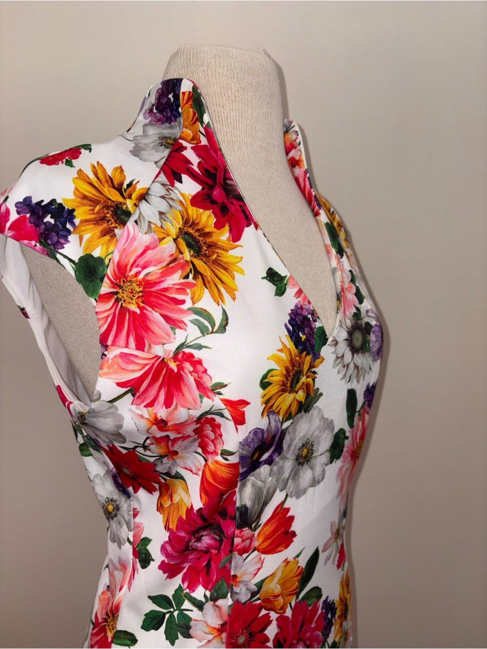 Alexia Admor NEW Floral Cap Sleeve Midi Dress Size Medium Cocktail Vacation - Picture 9 of 16